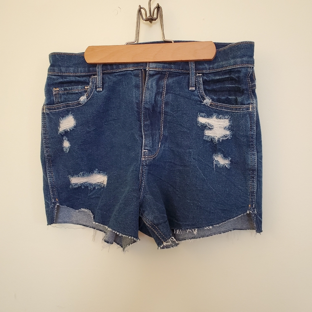 Hollister Distressed Ultra High-Rise Short…